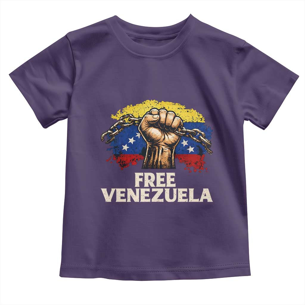 Free Venezuela Flag Chain Breaker Toddler T Shirt Powerful Liberation for Liberation Supporters - Wonder Print Shop