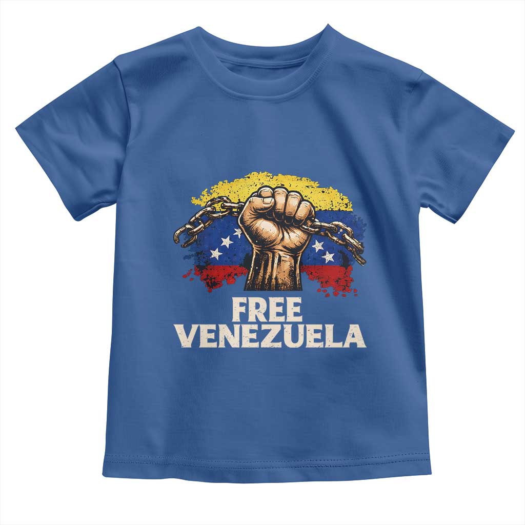 Free Venezuela Flag Chain Breaker Toddler T Shirt Powerful Liberation for Liberation Supporters - Wonder Print Shop