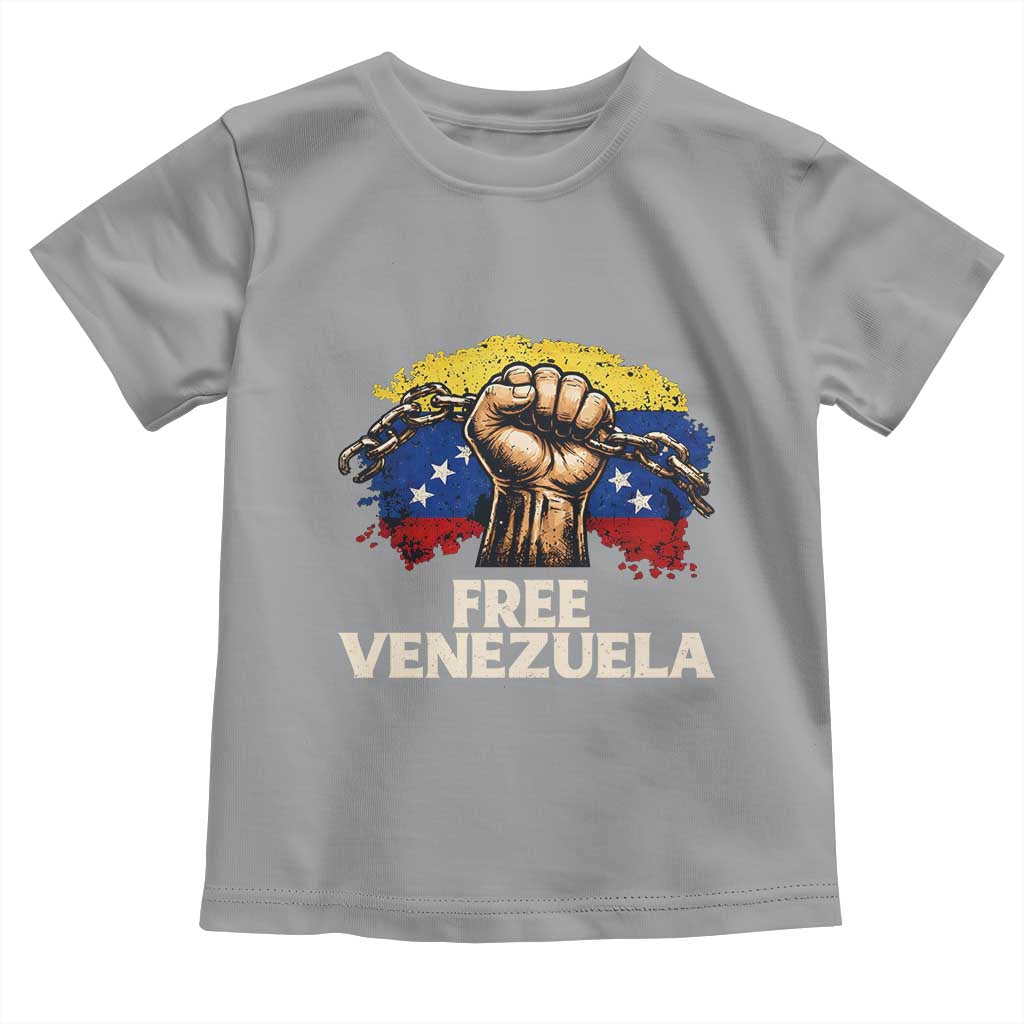 Free Venezuela Flag Chain Breaker Toddler T Shirt Powerful Liberation for Liberation Supporters - Wonder Print Shop