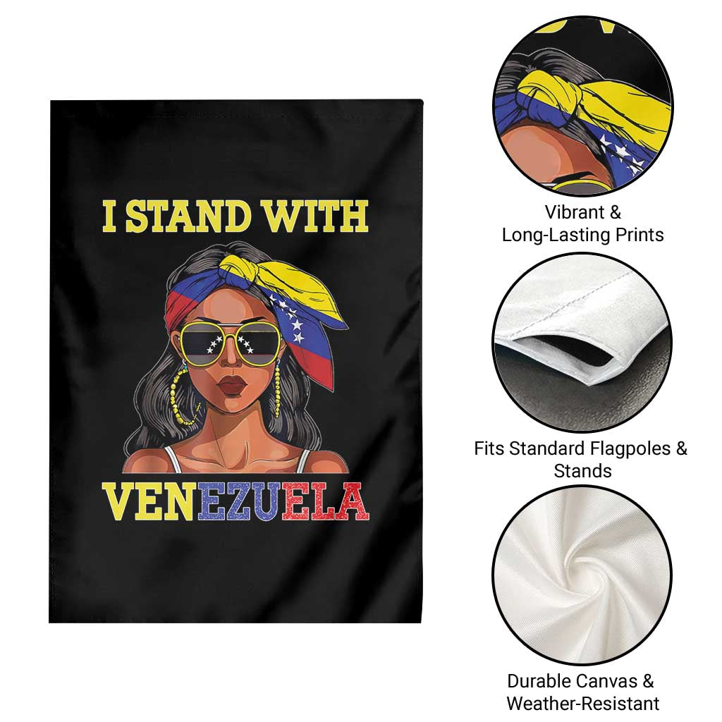 Stand With Venezuela Patriotic Garden Flag Venezuelan Flag Empowering Afro Latina Messy Bun Bandana - Wonder Print Shop