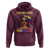 Stand With Venezuela Patriotic Hoodie Venezuelan Flag Empowering Afro Latina Messy Bun Bandana - Wonder Print Shop