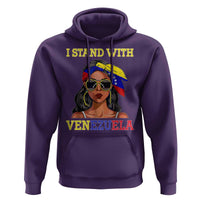 Stand With Venezuela Patriotic Hoodie Venezuelan Flag Empowering Afro Latina Messy Bun Bandana - Wonder Print Shop