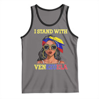 Stand With Venezuela Patriotic Tank Top Venezuelan Flag Empowering Afro Latina Messy Bun Bandana - Wonder Print Shop