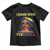 Stand With Venezuela Patriotic Toddler T Shirt Venezuelan Flag Empowering Afro Latina Messy Bun Bandana - Wonder Print Shop