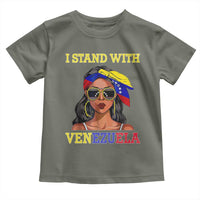 Stand With Venezuela Patriotic Toddler T Shirt Venezuelan Flag Empowering Afro Latina Messy Bun Bandana - Wonder Print Shop