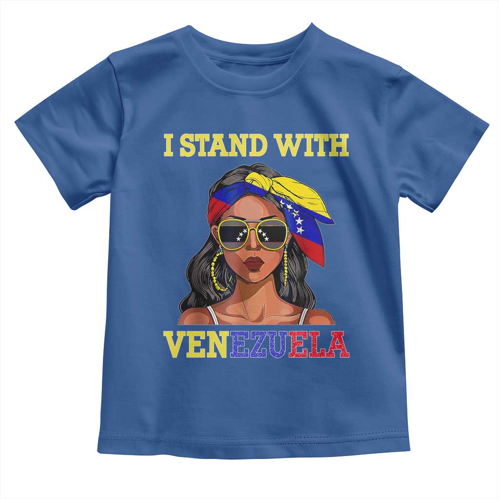 Stand With Venezuela Patriotic Toddler T Shirt Venezuelan Flag Empowering Afro Latina Messy Bun Bandana - Wonder Print Shop