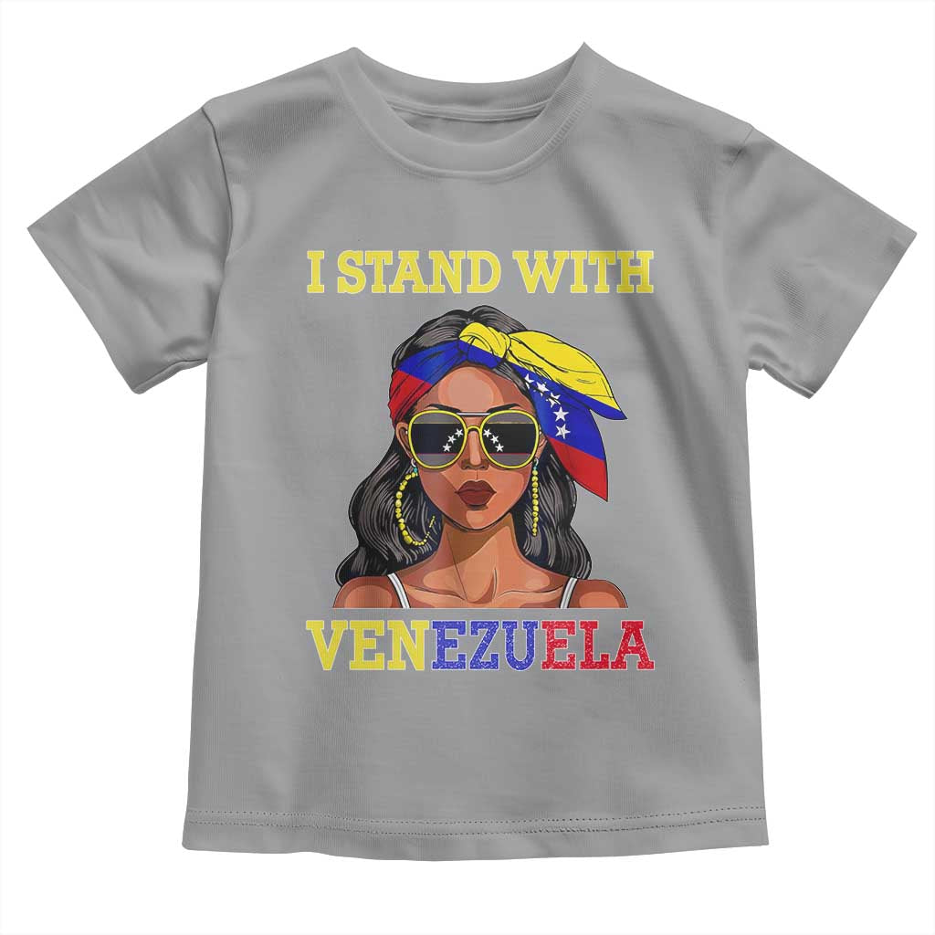Stand With Venezuela Patriotic Toddler T Shirt Venezuelan Flag Empowering Afro Latina Messy Bun Bandana - Wonder Print Shop
