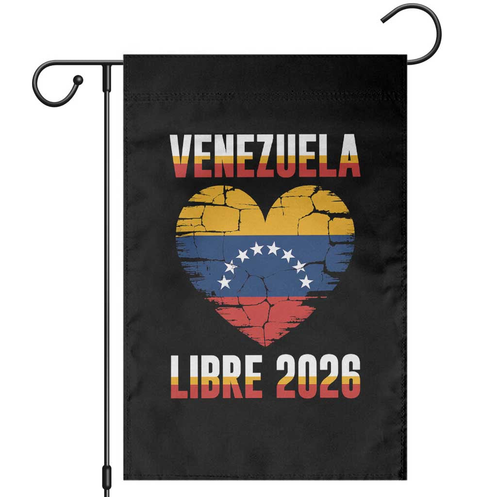 Venezuela Libre 2026 Garden Flag Venezuelan Flag Heart Freedom and National Pride - Wonder Print Shop