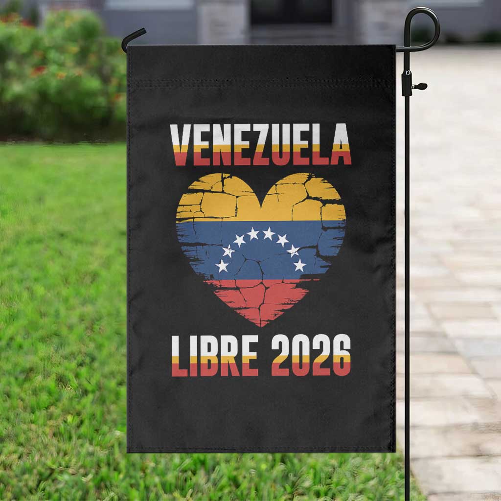 Venezuela Libre 2026 Garden Flag Venezuelan Flag Heart Freedom and National Pride - Wonder Print Shop
