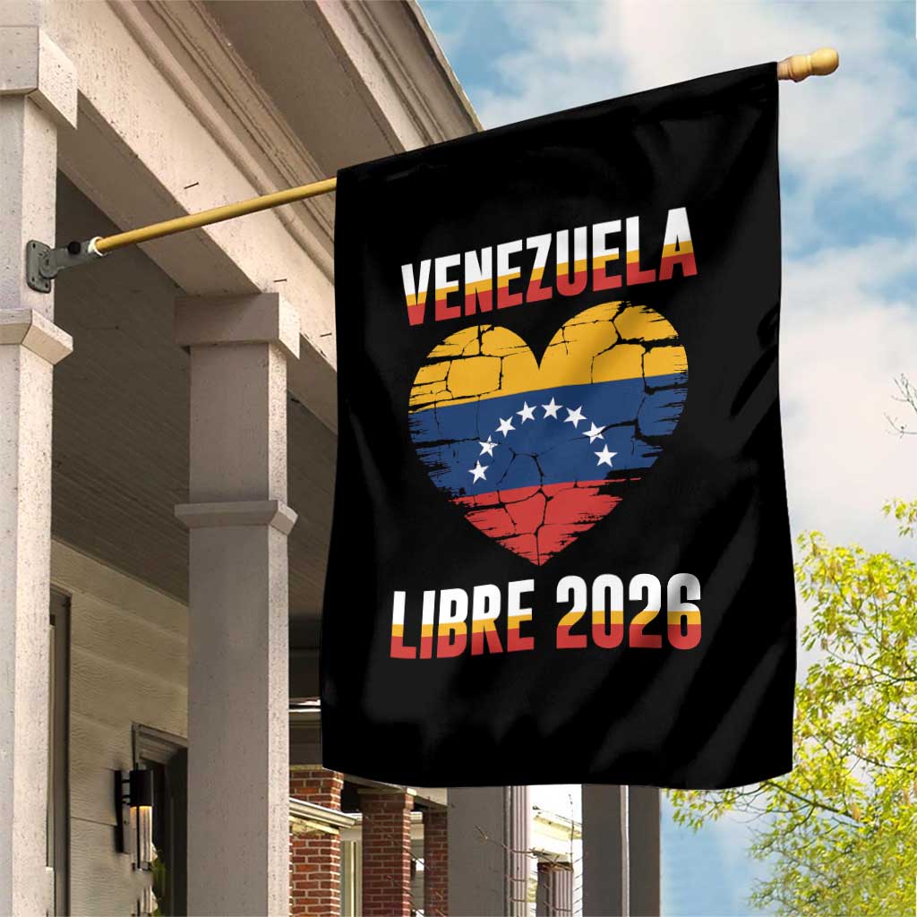 Venezuela Libre 2026 Garden Flag Venezuelan Flag Heart Freedom and National Pride - Wonder Print Shop