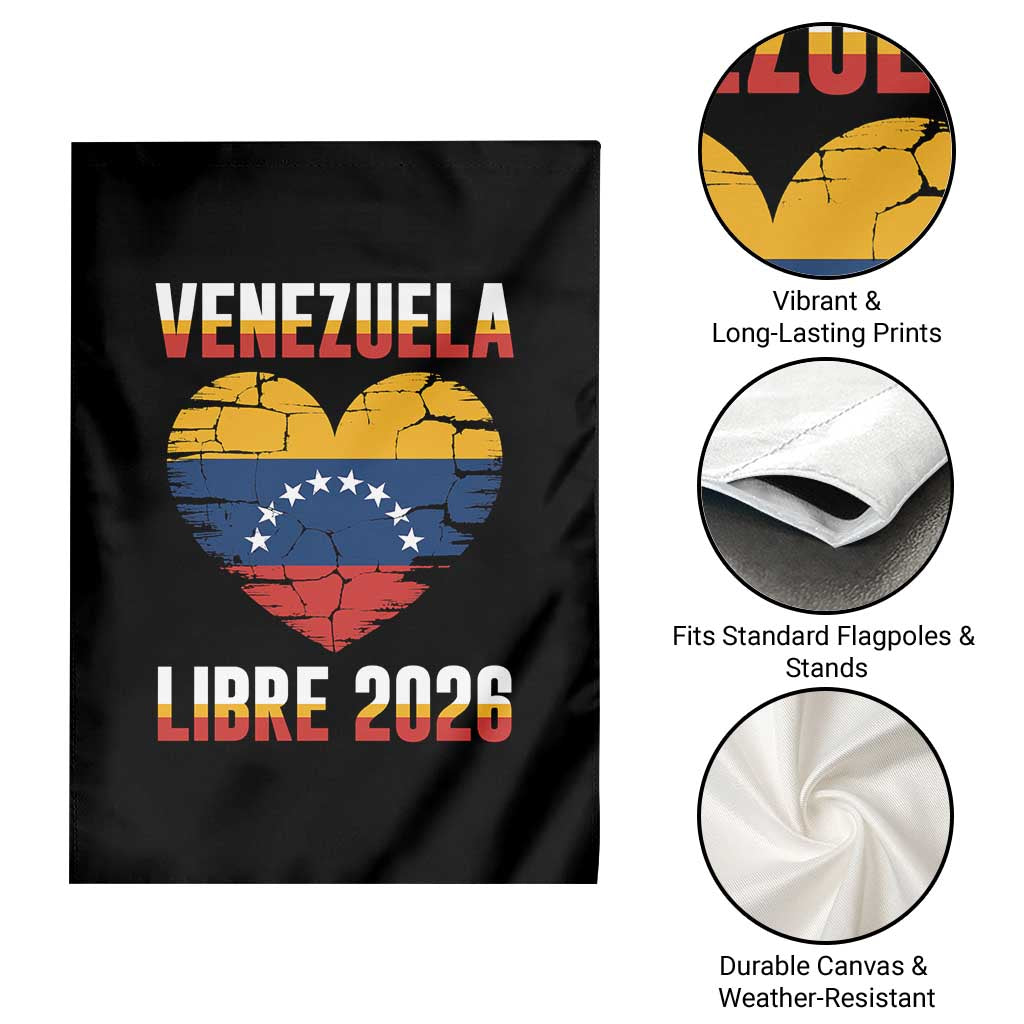 Venezuela Libre 2026 Garden Flag Venezuelan Flag Heart Freedom and National Pride - Wonder Print Shop