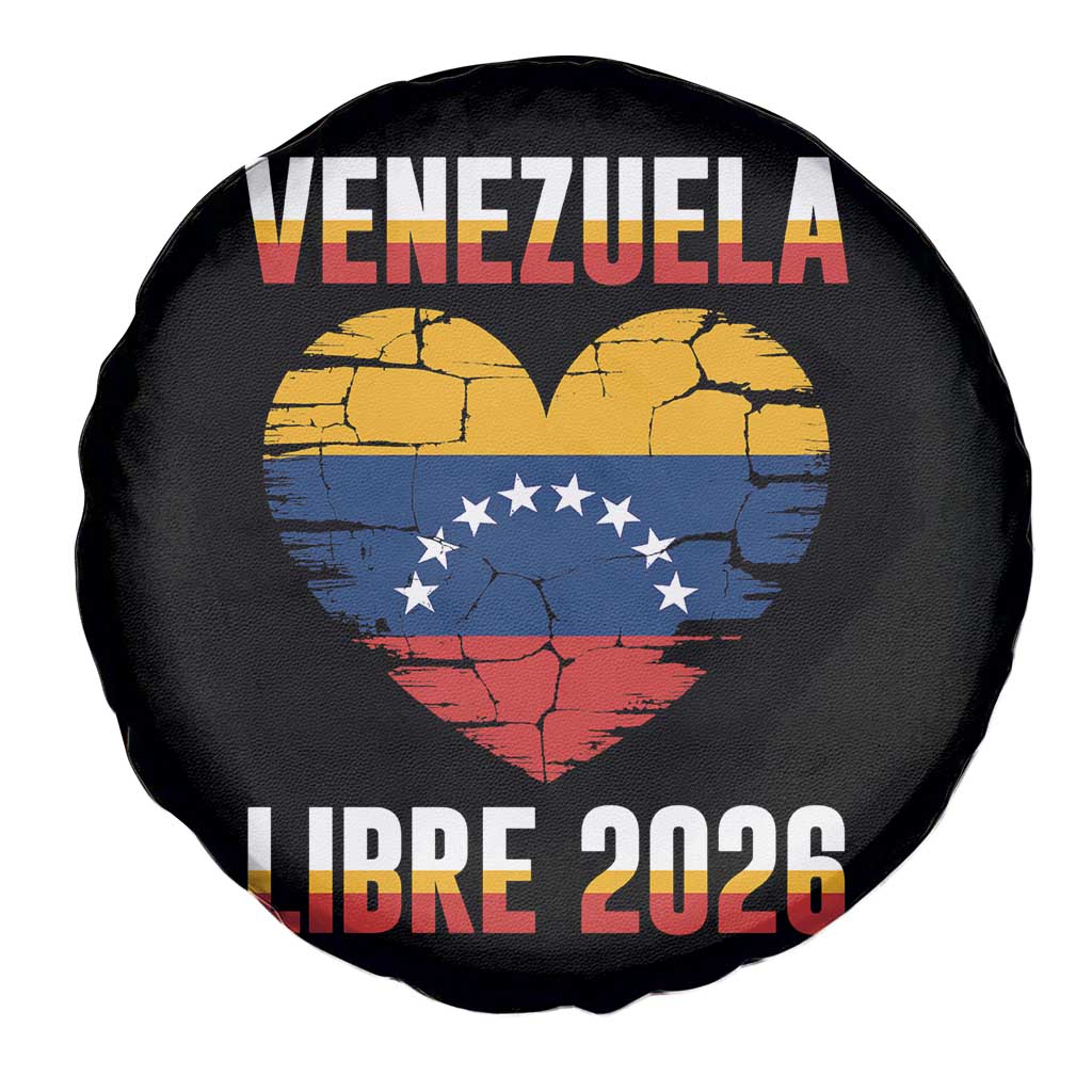 Venezuela Libre 2026 Spare Tire Cover Venezuelan Flag Heart Freedom and National Pride - Wonder Print Shop