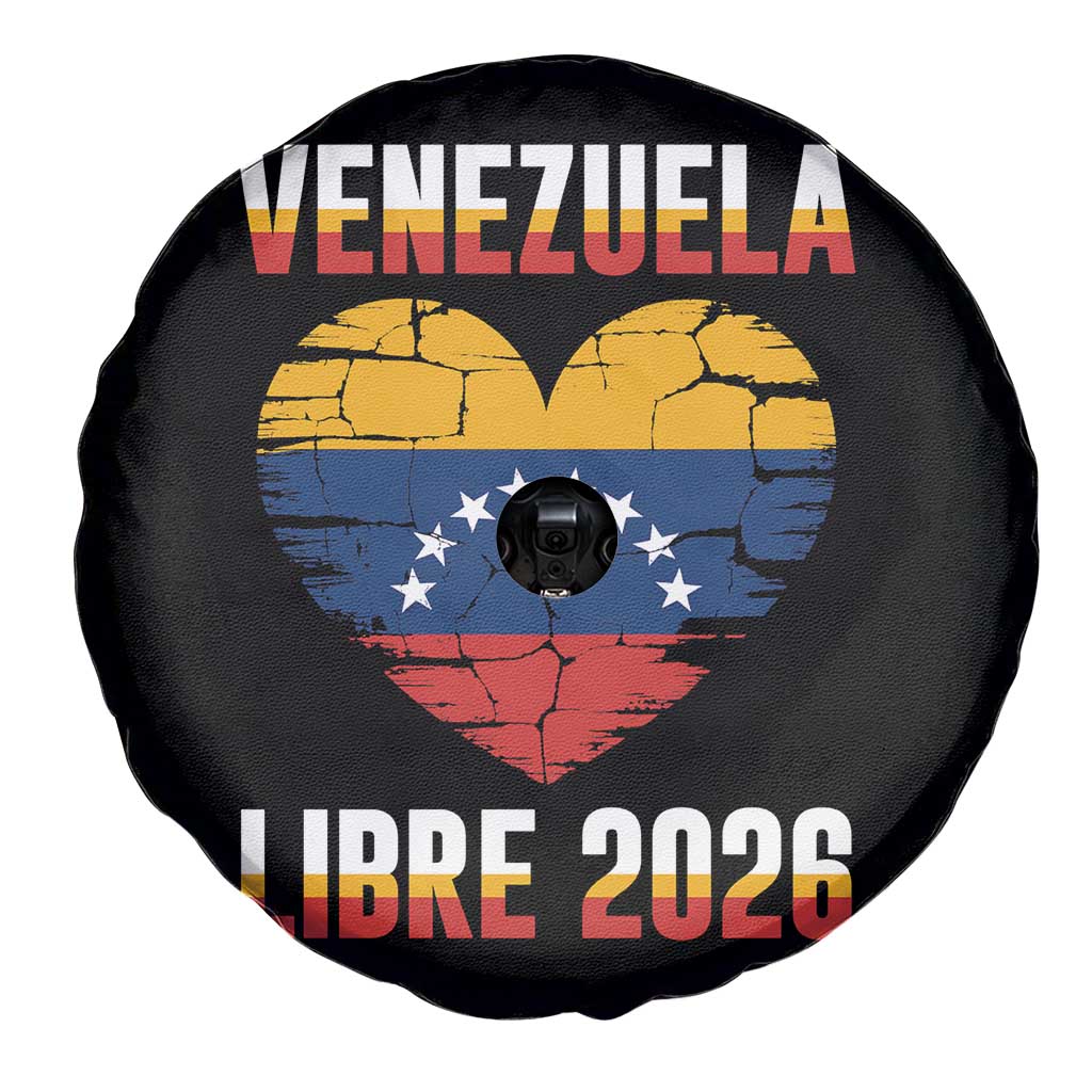 Venezuela Libre 2026 Spare Tire Cover Venezuelan Flag Heart Freedom and National Pride - Wonder Print Shop