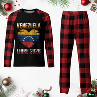 Venezuela Libre 2026 Plaid Pajama Set Venezuelan Flag Heart Freedom and National Pride - Wonder Print Shop
