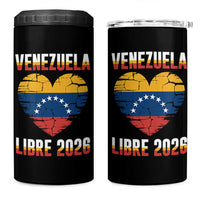 Venezuela Libre 2026 4 in 1 Can Cooler Tumbler Venezuelan Flag Heart Freedom and National Pride - Wonder Print Shop