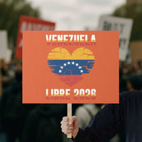 Venezuela Libre 2026 Protest Sign Venezuelan Flag Heart Freedom and National Pride