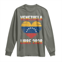 Venezuela Libre 2026 Long Sleeve Shirt Venezuelan Flag Heart Freedom and National Pride - Wonder Print Shop