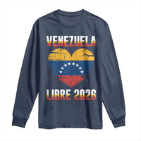 Venezuela Libre 2026 Long Sleeve Shirt Venezuelan Flag Heart Freedom and National Pride - Wonder Print Shop