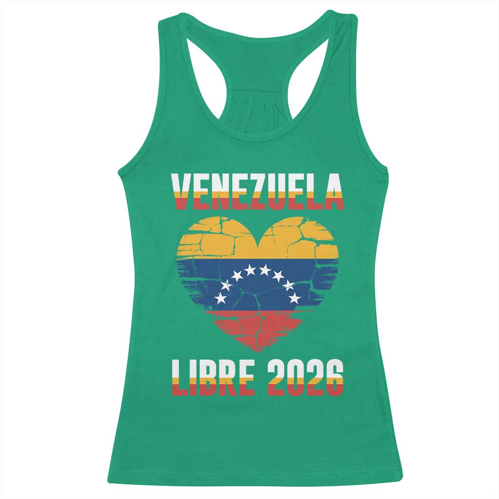 Venezuela Libre 2026 Racerback Tank Top Venezuelan Flag Heart Freedom and National Pride - Wonder Print Shop
