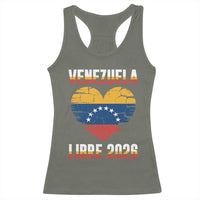 Venezuela Libre 2026 Racerback Tank Top Venezuelan Flag Heart Freedom and National Pride - Wonder Print Shop