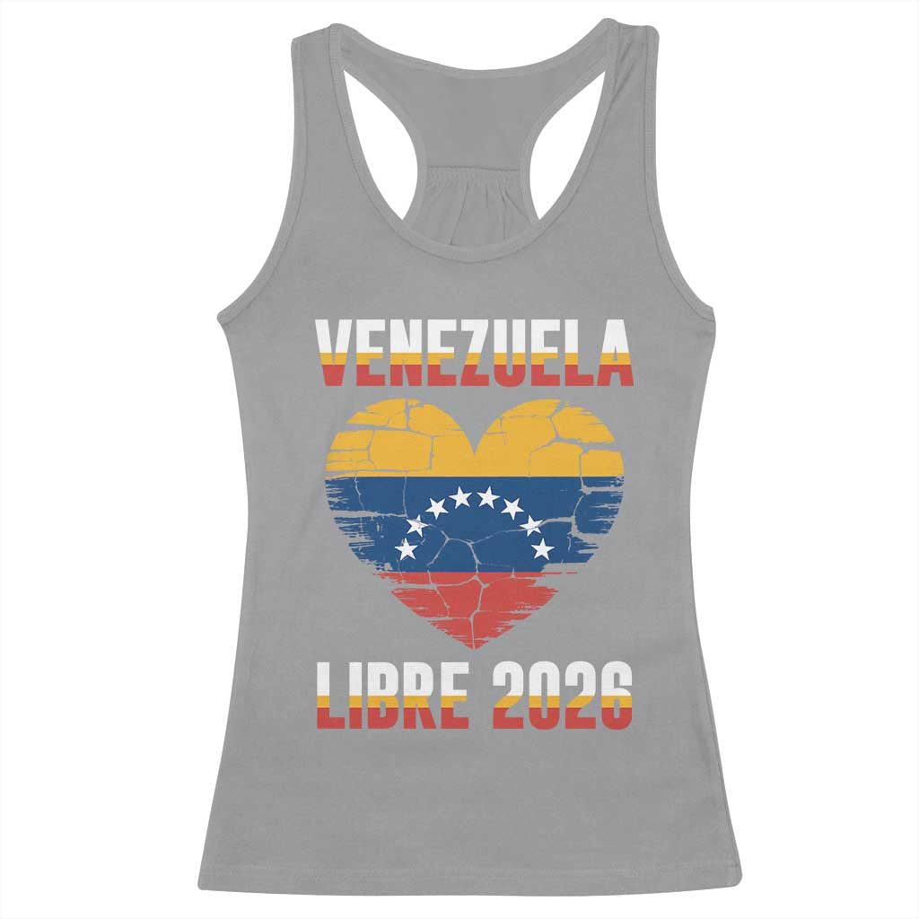 Venezuela Libre 2026 Racerback Tank Top Venezuelan Flag Heart Freedom and National Pride - Wonder Print Shop