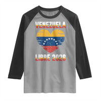 Venezuela Libre 2026 Raglan Shirt Venezuelan Flag Heart Freedom and National Pride - Wonder Print Shop