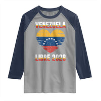Venezuela Libre 2026 Raglan Shirt Venezuelan Flag Heart Freedom and National Pride - Wonder Print Shop