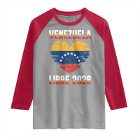 Venezuela Libre 2026 Raglan Shirt Venezuelan Flag Heart Freedom and National Pride - Wonder Print Shop