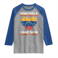 Venezuela Libre 2026 Raglan Shirt Venezuelan Flag Heart Freedom and National Pride - Wonder Print Shop