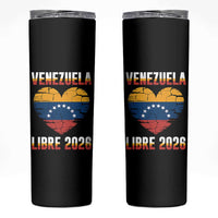 Venezuela Libre 2026 Skinny Tumbler Venezuelan Flag Heart Freedom and National Pride - Wonder Print Shop