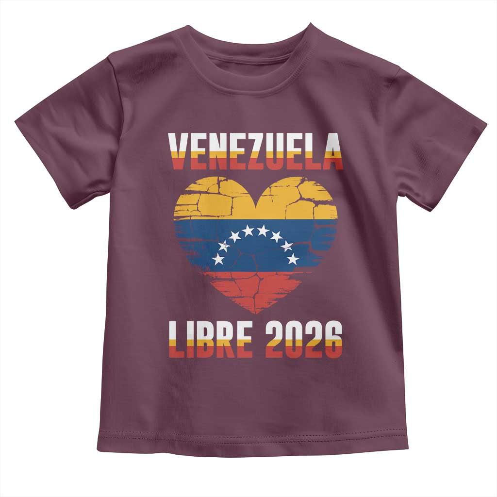 Venezuela Libre 2026 Toddler T Shirt Venezuelan Flag Heart Freedom and National Pride - Wonder Print Shop