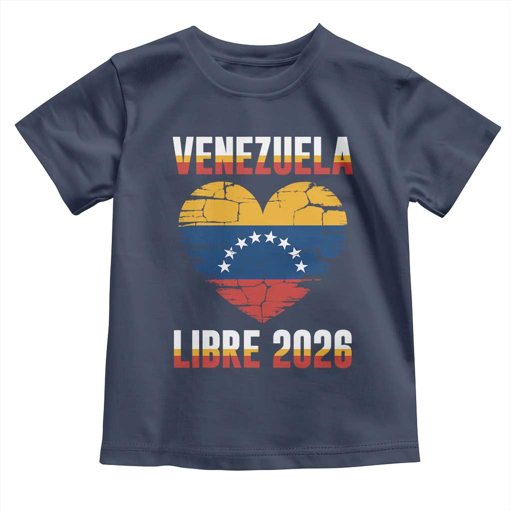 Venezuela Libre 2026 Toddler T Shirt Venezuelan Flag Heart Freedom and National Pride - Wonder Print Shop