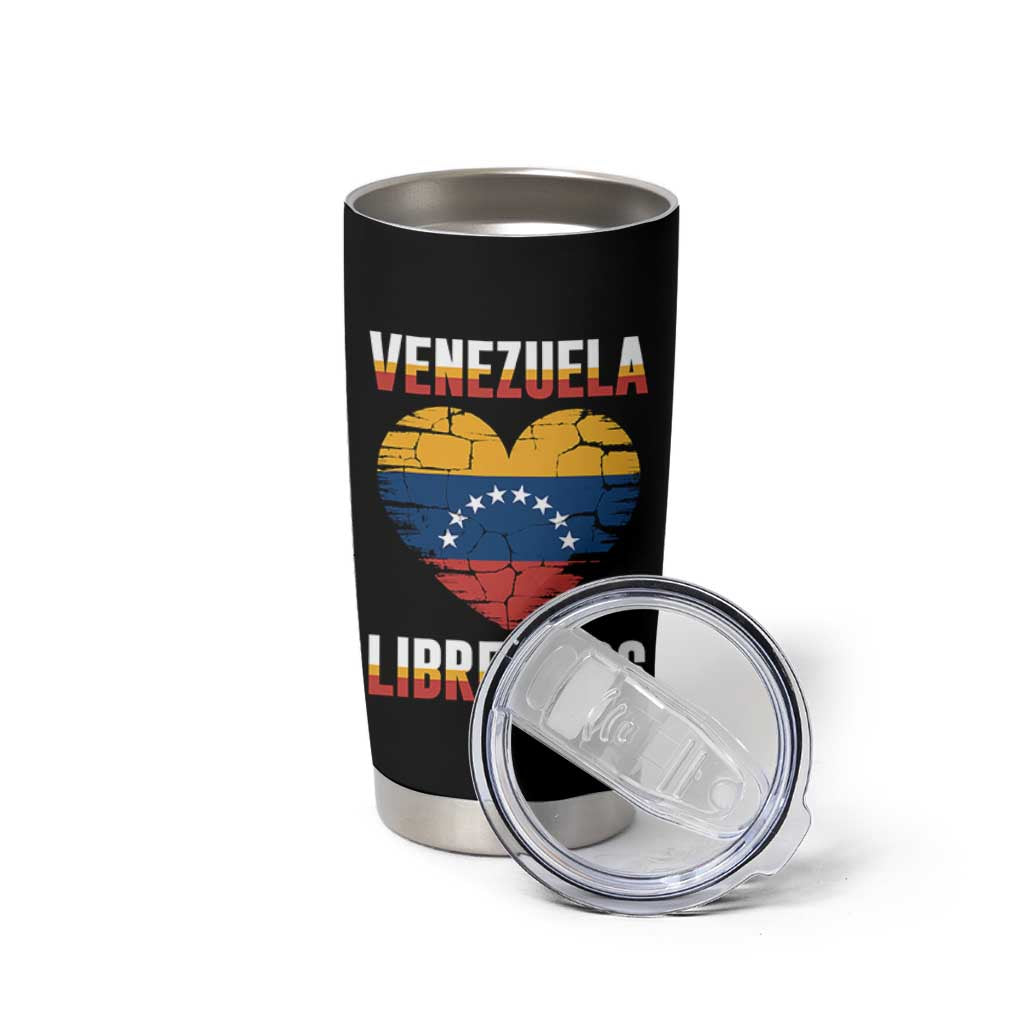 Venezuela Libre 2026 Tumbler Cup Venezuelan Flag Heart Freedom and National Pride - Wonder Print Shop