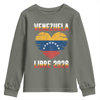 Venezuela Libre 2026 Youth Sweatshirt Venezuelan Flag Heart Freedom and National Pride - Wonder Print Shop