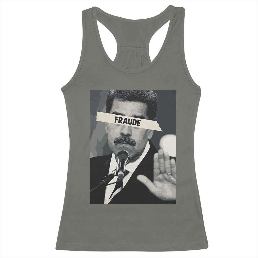 Sarcastic Maduro Fraude Racerback Tank Top Corruption Venezuela Political Satire - Wonder Print Shop