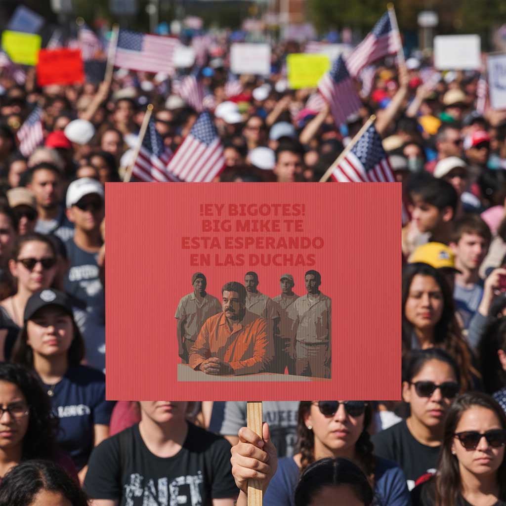 Maduro in Prison Meme Satire Protest Sign Spanish Political Politcal Sarcasm