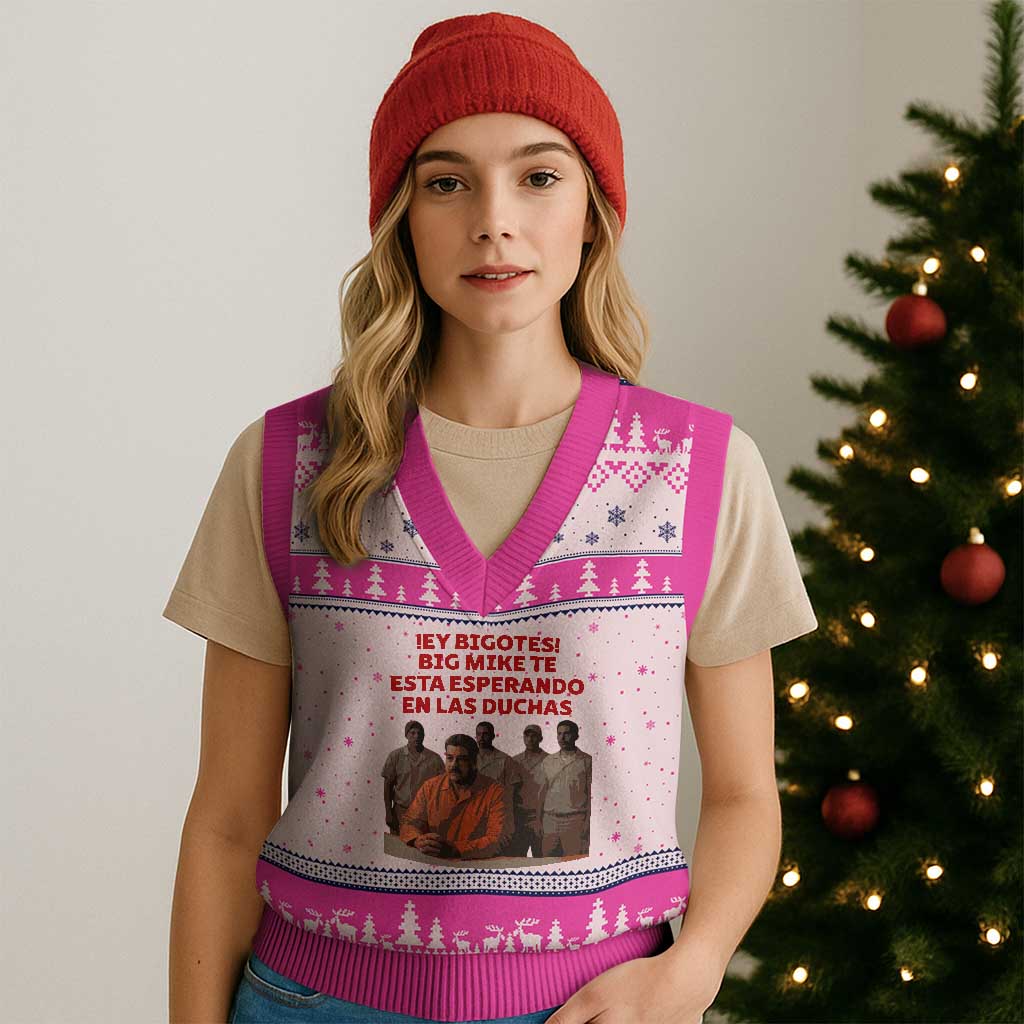 Maduro in Prison Meme Satire V-Neck Knit Sweater Vest Spanish Political Politcal Sarcasm - Wonder Print Shop