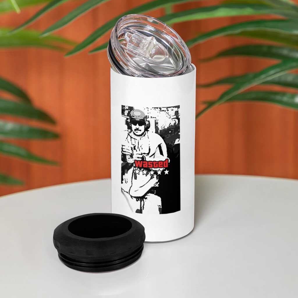 Wasted Maduro Meme 4 in 1 Can Cooler Tumbler Dictator’s Downfall Political Satire GTA Style - Wonder Print Shop