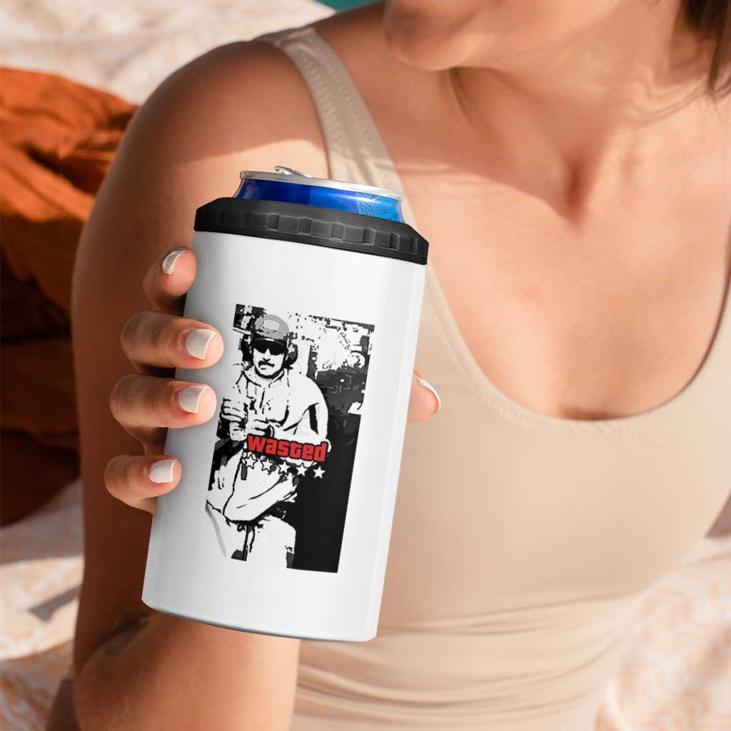 Wasted Maduro Meme 4 in 1 Can Cooler Tumbler Dictator’s Downfall Political Satire GTA Style - Wonder Print Shop