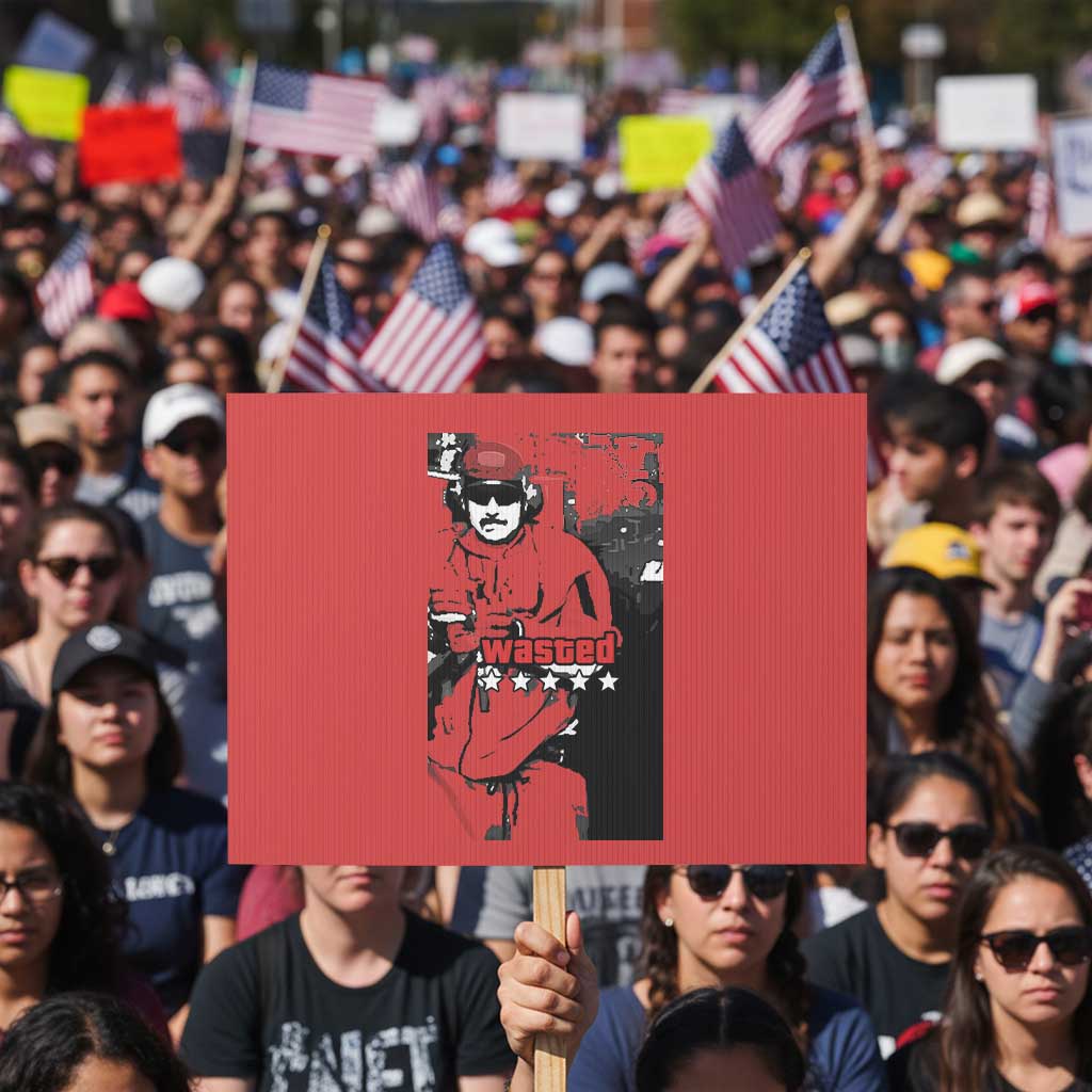 Wasted Maduro Meme Protest Sign Dictator’s Downfall Political Satire GTA Style
