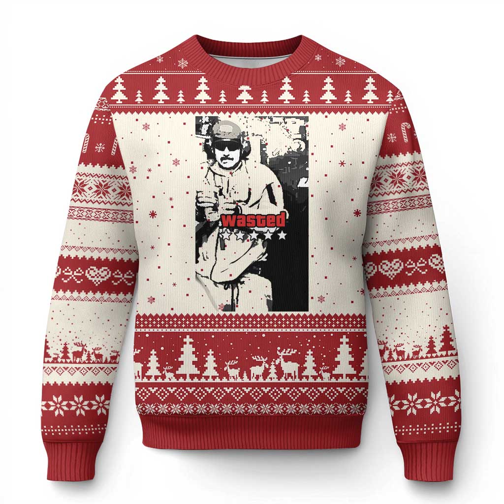 Wasted Maduro Meme Ugly Christmas Sweater Dictator’s Downfall Political Satire GTA Style - Wonder Print Shop