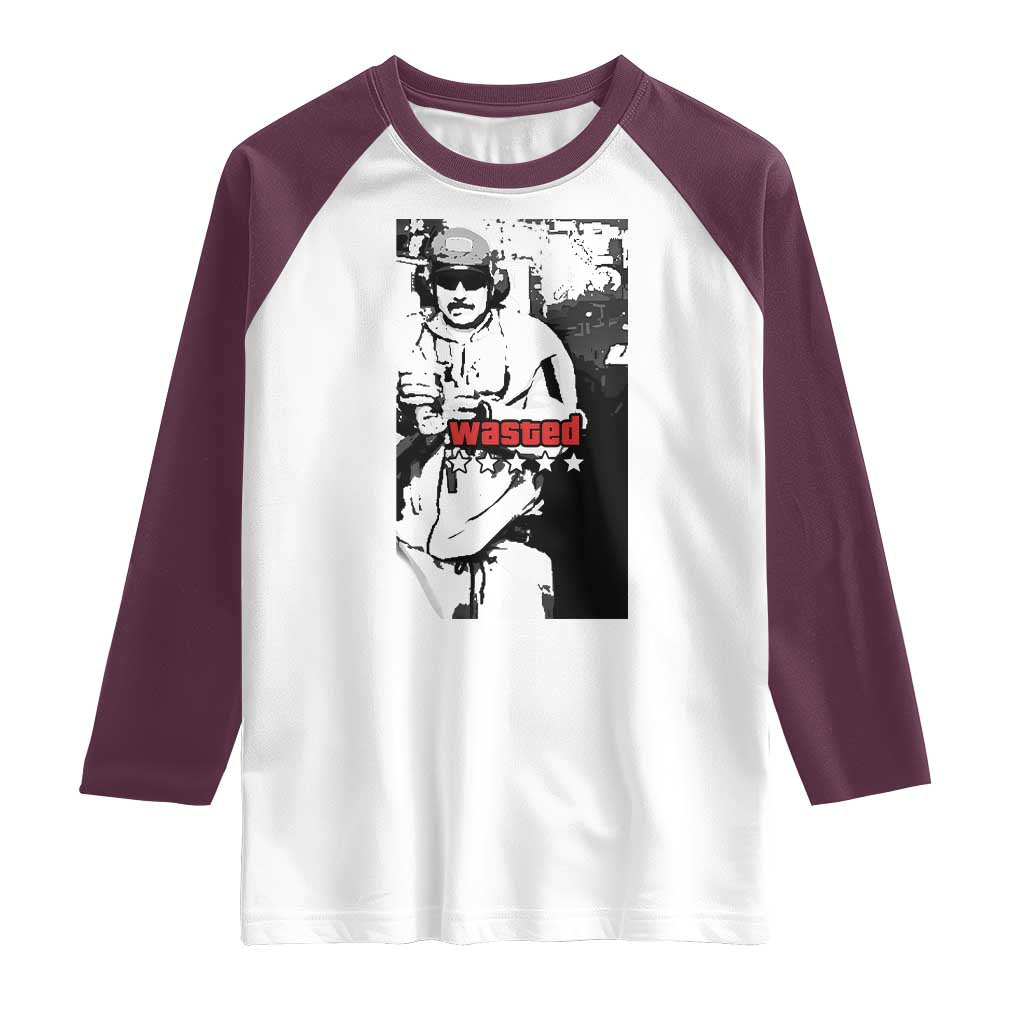 Wasted Maduro Meme Raglan Shirt Dictator’s Downfall Political Satire GTA Style - Wonder Print Shop
