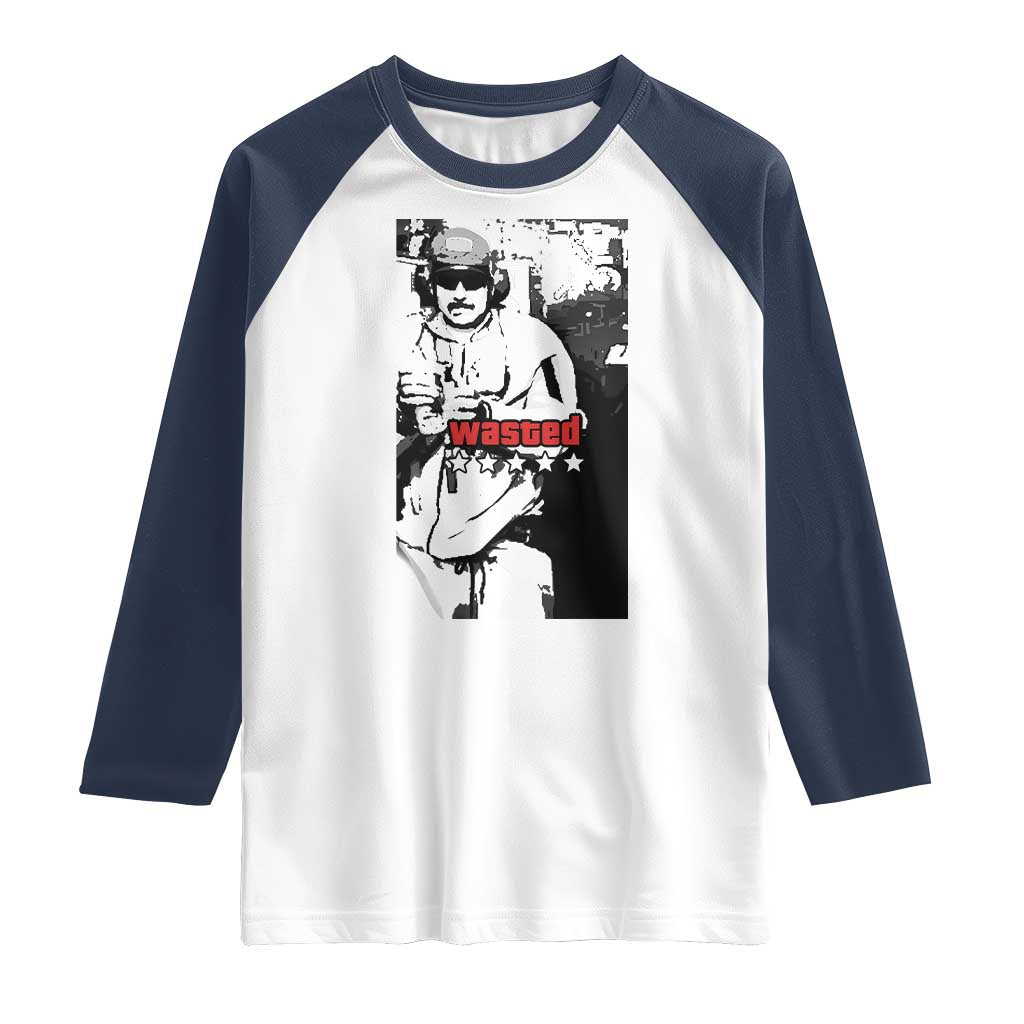 Wasted Maduro Meme Raglan Shirt Dictator’s Downfall Political Satire GTA Style - Wonder Print Shop