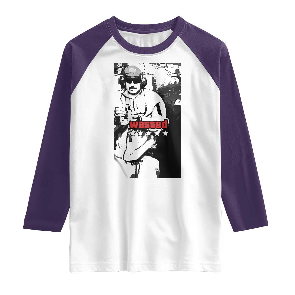 Wasted Maduro Meme Raglan Shirt Dictator’s Downfall Political Satire GTA Style - Wonder Print Shop