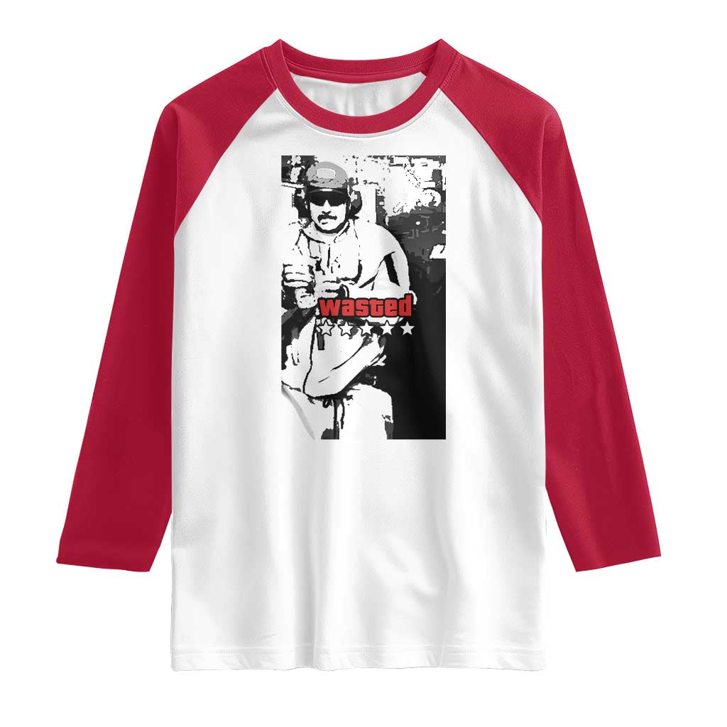Wasted Maduro Meme Raglan Shirt Dictator’s Downfall Political Satire GTA Style - Wonder Print Shop