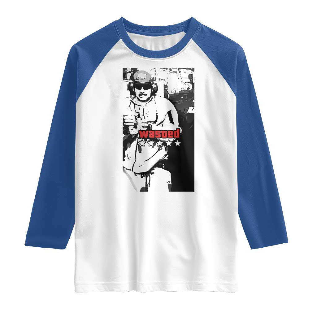 Wasted Maduro Meme Raglan Shirt Dictator’s Downfall Political Satire GTA Style - Wonder Print Shop