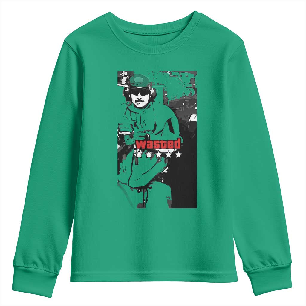 Wasted Maduro Meme Youth Sweatshirt Dictator’s Downfall Political Satire GTA Style - Wonder Print Shop