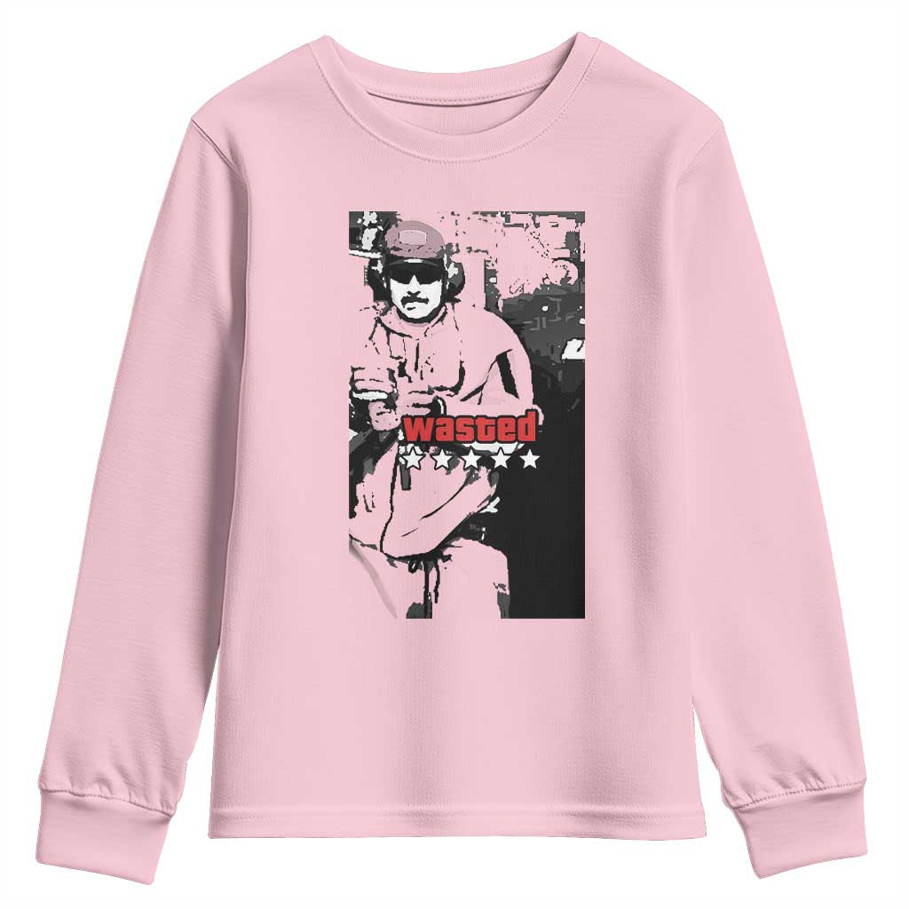 Wasted Maduro Meme Youth Sweatshirt Dictator’s Downfall Political Satire GTA Style - Wonder Print Shop