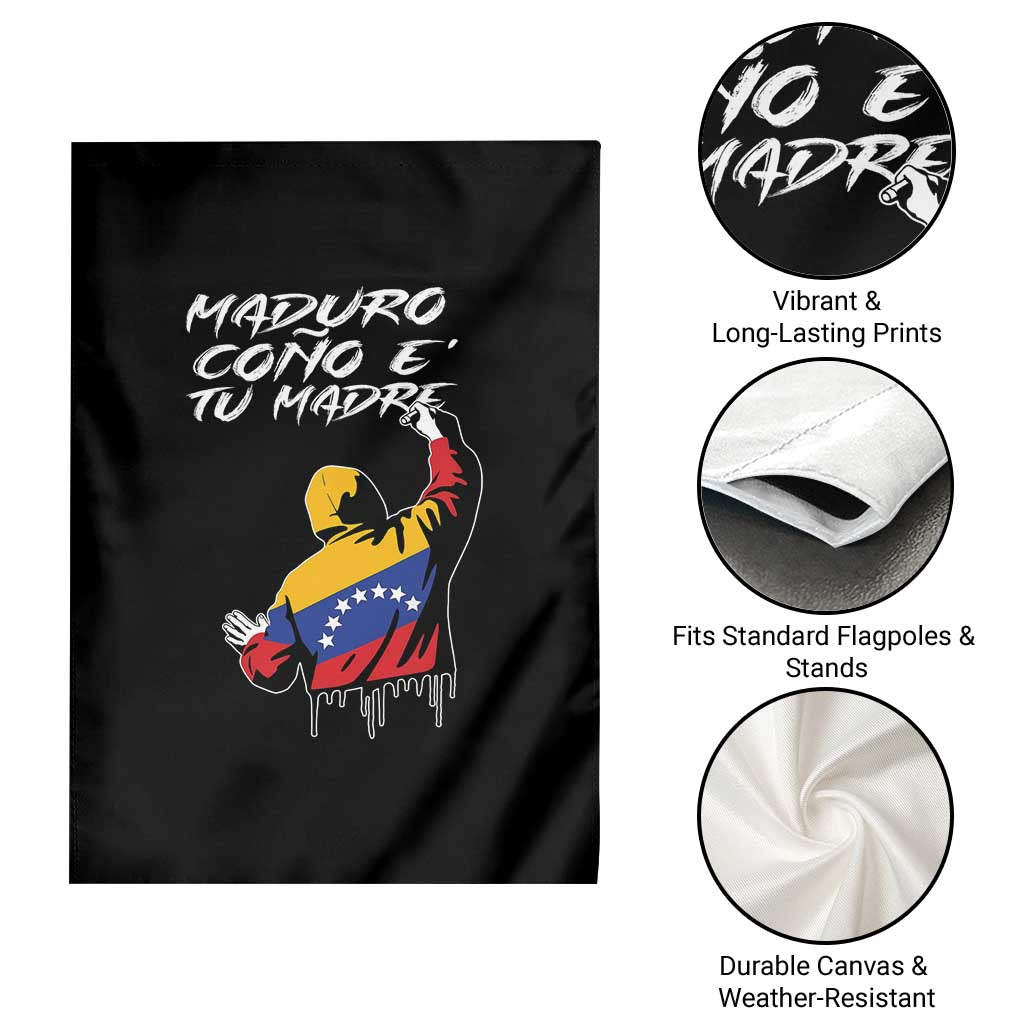 Maduro Cono e Tu Madre Garden Flag Venezuelan Protest Graffiti Graphic - Wonder Print Shop