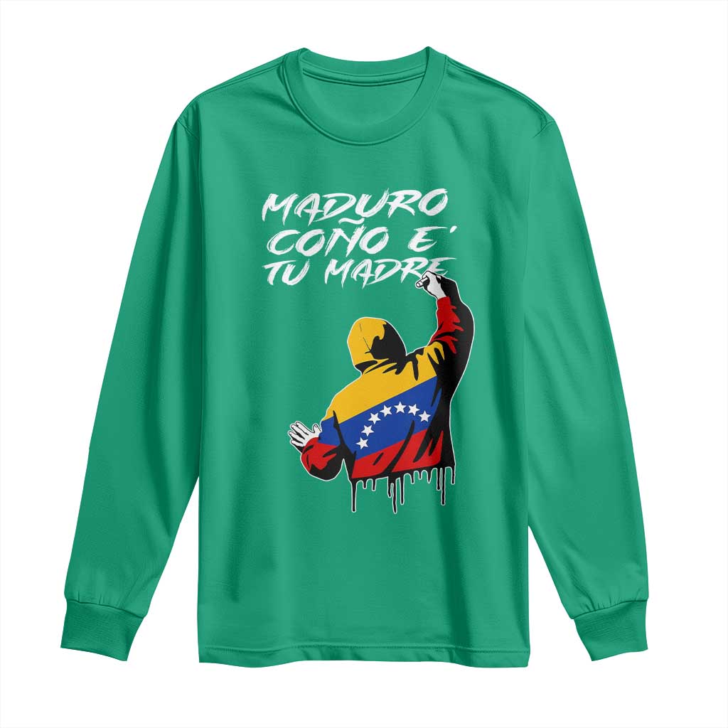 Maduro Cono e Tu Madre Long Sleeve Shirt Venezuelan Protest Graffiti Graphic - Wonder Print Shop